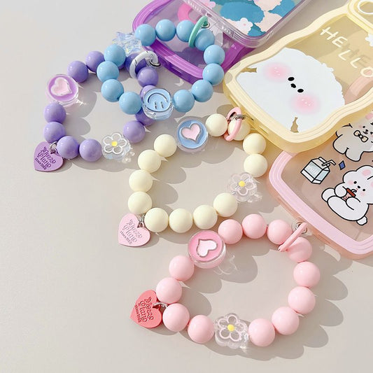 Creative Mobile Phone Chains Women Cute Beaded Bracelet Anti-lost Chains For Cellphone Useful Phone Accessories Girls Keychains