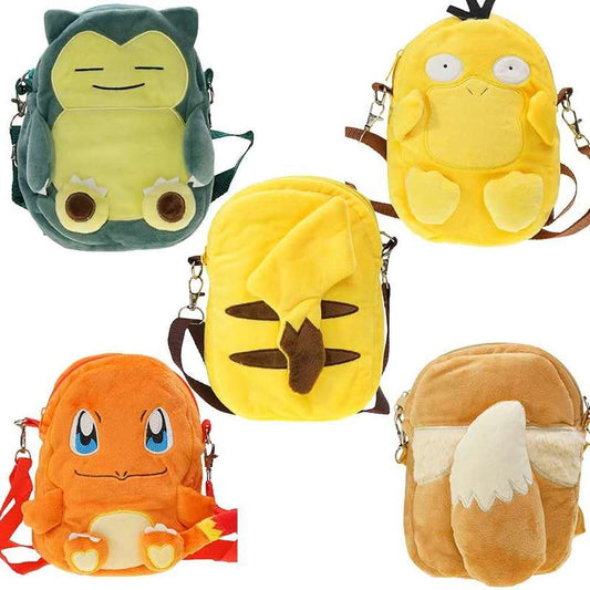 Pokemon Bag Plush Backpack Pikachu Snorlax Charmander 19CM Video Game Children's Messenger Boys and Girls Coin Purse Gifts