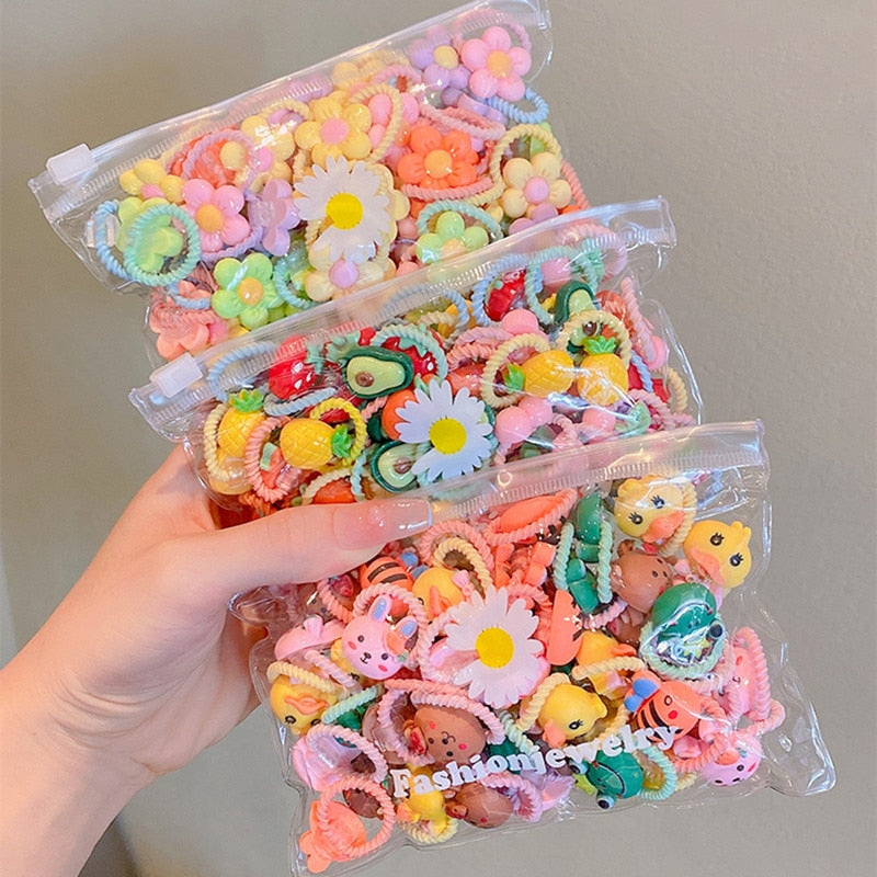 20/10Pcs Cute Rubber Bands for Children Will Not Harm Hair with Good Elasticity. Girl Baby Headbands and Curly Hair Accessories