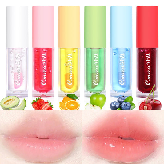 Fresh Fruit Lip Balm Lip Oil Moisturizing Temperature Color Changing Lipstick Long Lasting Hydrating Cherry Lip Gloss Cosmetic