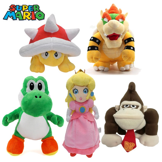 Super Mario Bros Plush Toys Doll Bowser Yoshi Peach Donkey Kong Anime Figure Cartoon Plush Video Game Soft Stuffed Animals Kids Gift