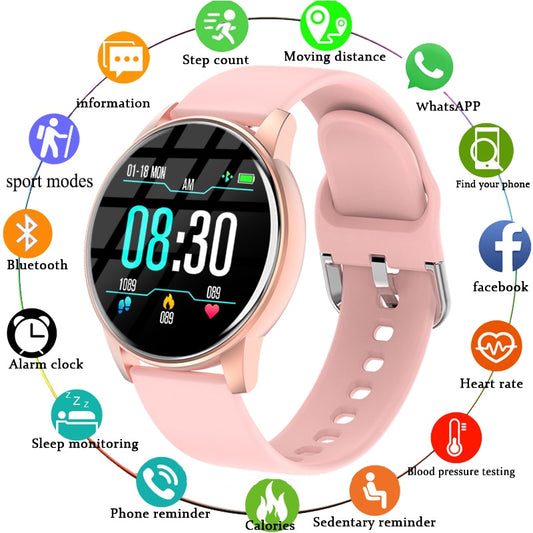 Women Smart Watch Real-time Weather Forecast Sport Fitness Heart Rate Monitor Ladies Fashion Smartwatch Men For Android IOS