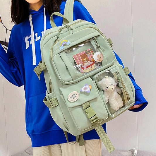 Women's Backpacks Waterproof Nylon School Backpacks Multi-Pocket For Student Women Kawaii Laptop Book Pack Mochilas