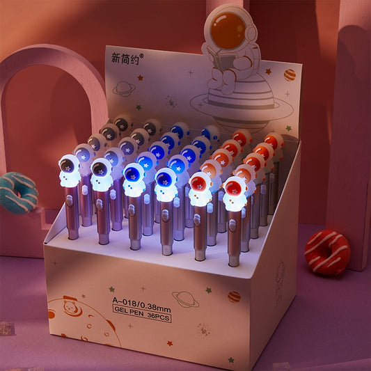 Creative Astronaut with light Gel Ink Pens School Office Supply Stationery Cute Gel Pens Gift Prizes Cute Stationery
