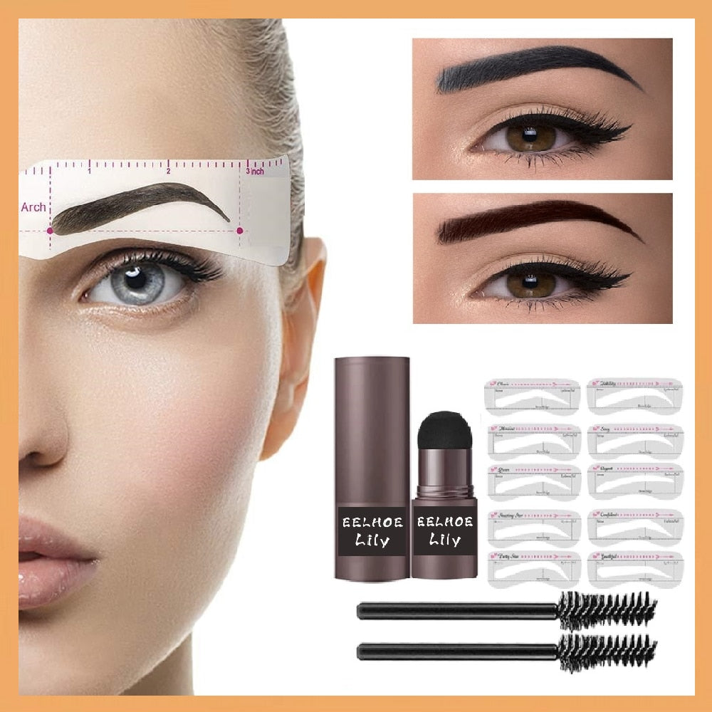 VIP Professional One Step Eyebrow Stamp Shaping Set Enhancer Waterproof Makeup Beauty Products For Women Eye Brow Templates