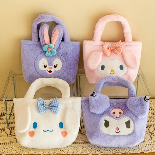 Cute Cartoon Sanliou Plush Toys New Kuromi Handbag Candy Bag Wallet Anime Hairpin Ornaments Cinnamoroll Kawaii Leisure Shopping