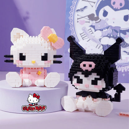 Hello Kitty Building Block Assembled Toys Decorative Ornament Sanrio Anime Figure Kuromi Model My Melody Children's Puzzle Gift