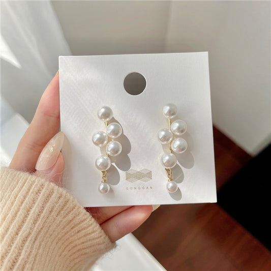 New Korean Design Trendy Sweet Cute Pearl Stud Earrings for Women Fashion Chic Big Elegant Earring Party Jewelry