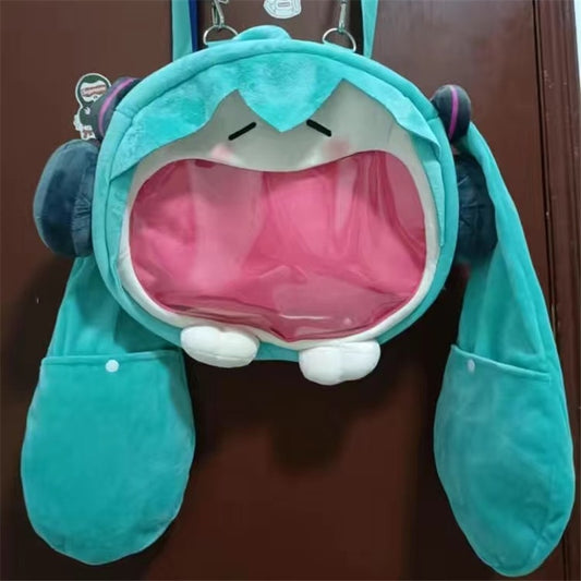 Kawaii Hatsune Miku Cartoon Shoulder Bag Painful Packet Cute Anime Girl Plush Backpack Knapsack Student Bag Kids Gifts Toys