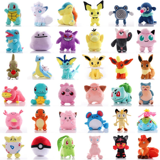 Pokemon Stuffed Animals Pikachu Plush Toy Bulbasaur Charmander Squirtle Doll Psyduck Eevee Snorlax Gengar Jigglypuff Gifts