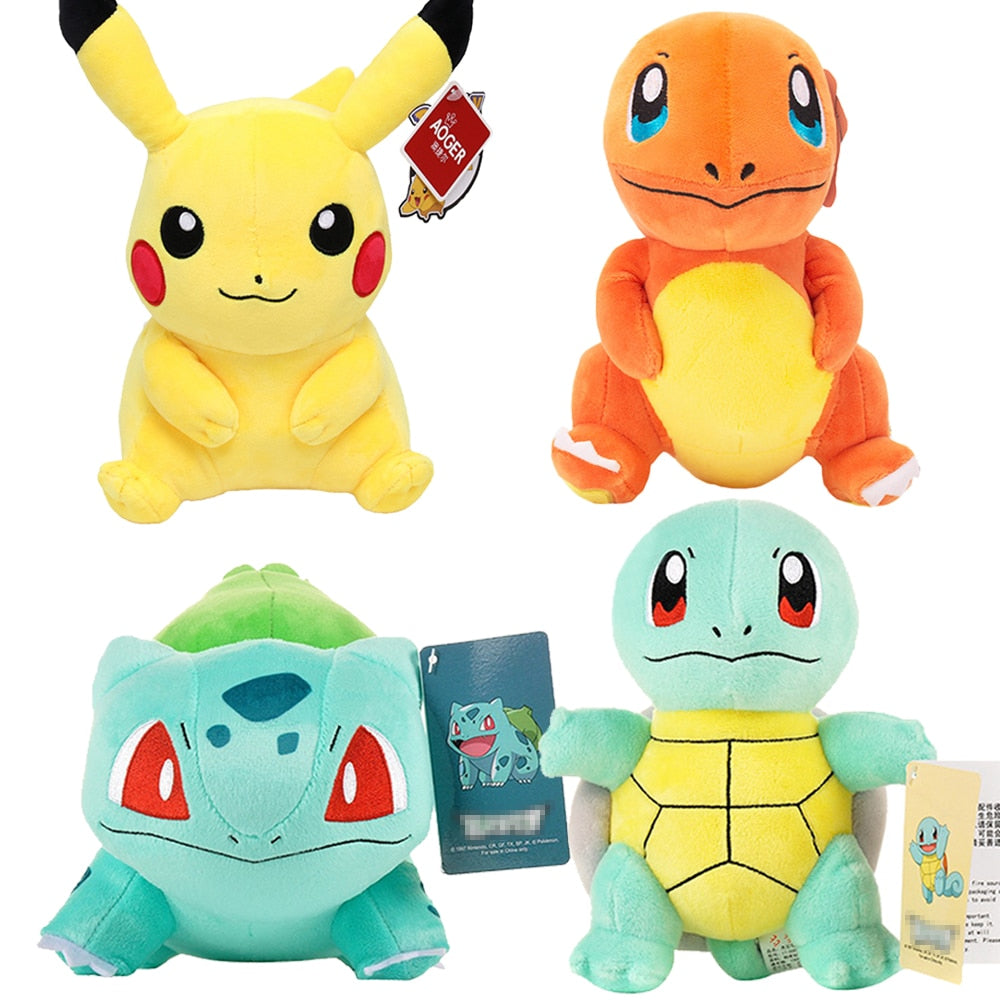 Pokemon Stuffed Animals Plush Toys Charmander Plushies Pikachu Eevee Bulbasaur Squirtle Jigglypuff Meowth Charizard Snorlax Psyduck Peluche Gift