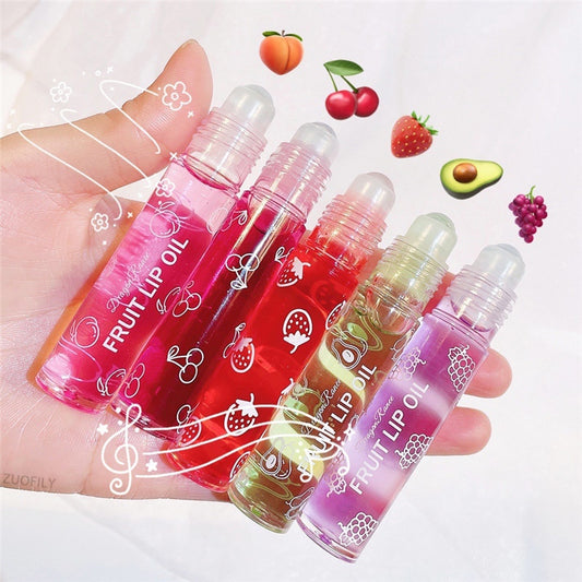 Fruit Lip Gloss Transparent Lip Oil Moisturizing Reducing Lip Lines Nourishes Lips Waterproof Long-lasting Liquid Lip Cosmetics