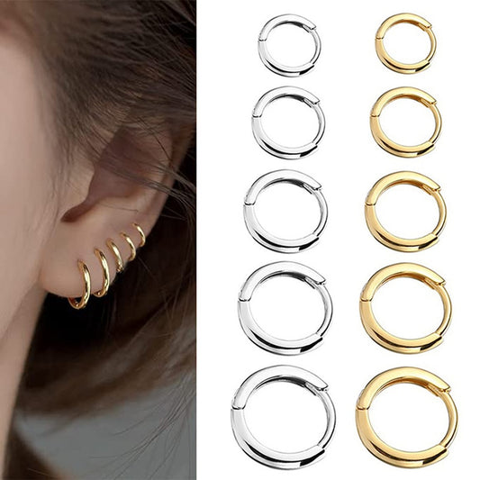 New Simple Stainless Steel Small Hoop Earrings for Women Men Cartilage Ear Piercing Jewelry Pendientes Hombre Mujer