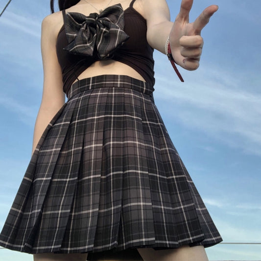Women Micro Skirt Plaid Pleated Skirt Black Mini Skirts Women Summer Winter High Waist Pink White Tennis Skirt Y2k Goth
