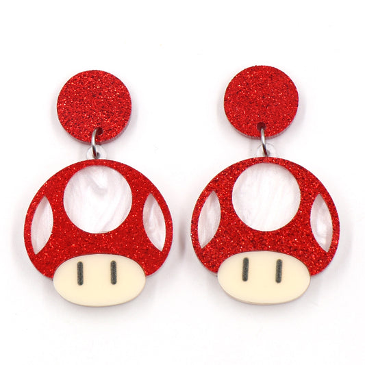 1pair Top fashion CN Drop Mushroom cute Acrylic earrings Jewelry for women