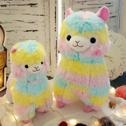 20cm Kawaii Rainbow Alpaca Plush Toys Soft Stuffed Animal Sheep Plushies Peluches Cute Dolls Kids Toys for Childrens Gift Room Decor