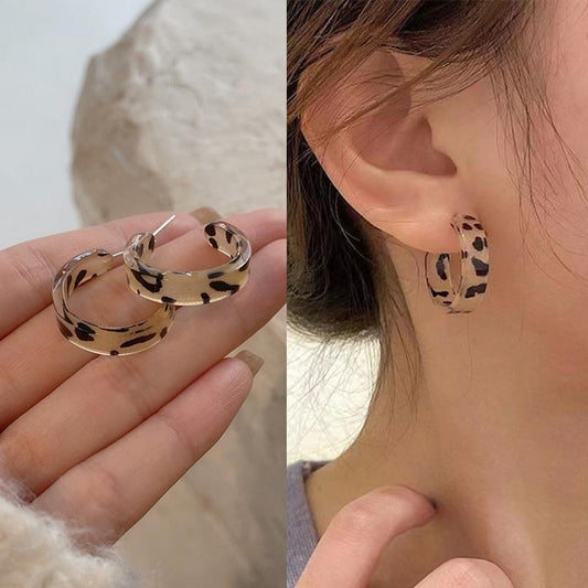 Acrylic Hoop Earrings Women New Fashion Stud Earrings Retro Trend Stud Earrings Women Trend Twist Elegant Ring Earrings