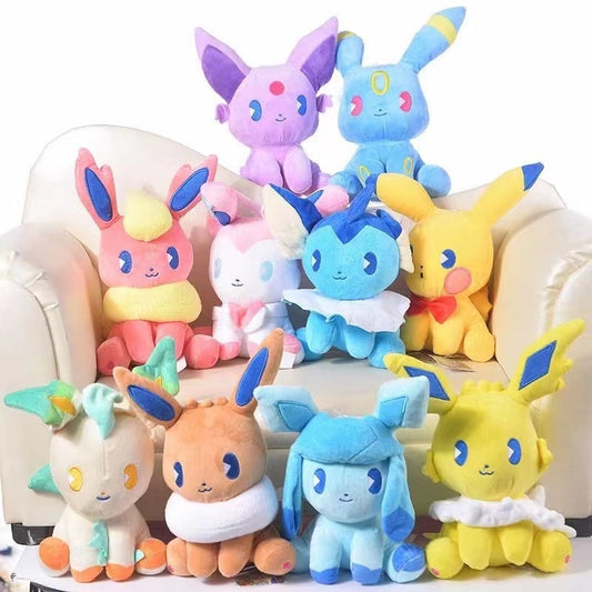 Pokemon Eevee Evolution Plush Peluche Video Game Toy Flareon Vaporeon Espeon Umbreon Leafeon Sylveon Pikachu Stuffed Doll Kid Xmas Gift