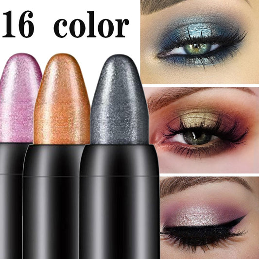 15 Colors Highlighter Eyeshadow Pencil Waterproof Glitter Matte Nude Eye Shadow Makeup Pigment Cosmetics White Eyeliner Pen