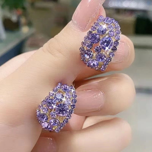 Noble and Luxurious Crystal Earrings, Anti-allergy Earrings, Personalized and Versatile High-end Earrings, Women's Jewelry Gifts